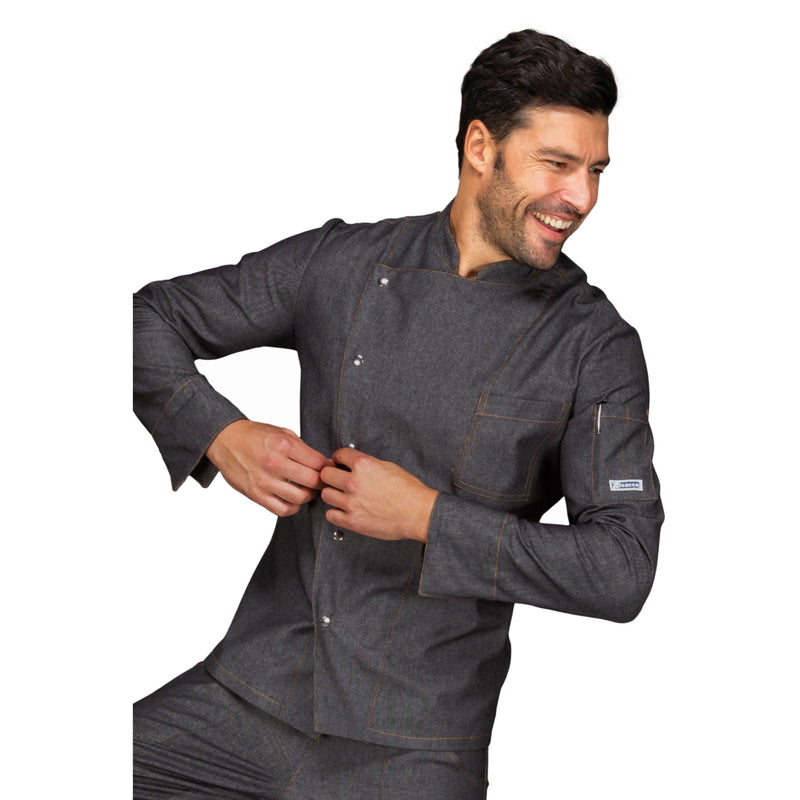 Carica immagine in Galleria Viewer, Giacca Cuoco Unisex Manica Lunga Isacco Belfast Slim Professionale
