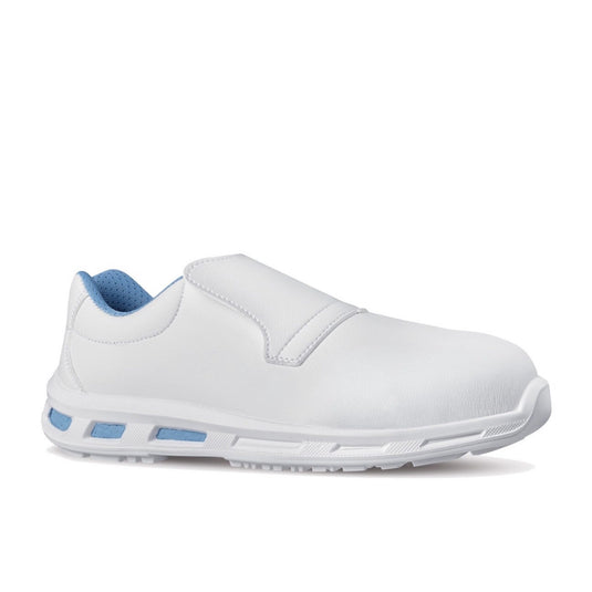 Scarpe antinfortunistiche bianche senza lacci leggere metal free S2 U-Power Blanco
