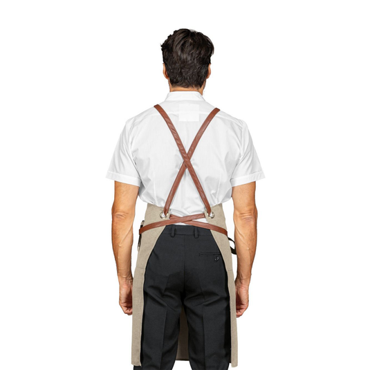 Grembiule con Pettorina Unisex con Bretelle e Pelle Isacco Bristol