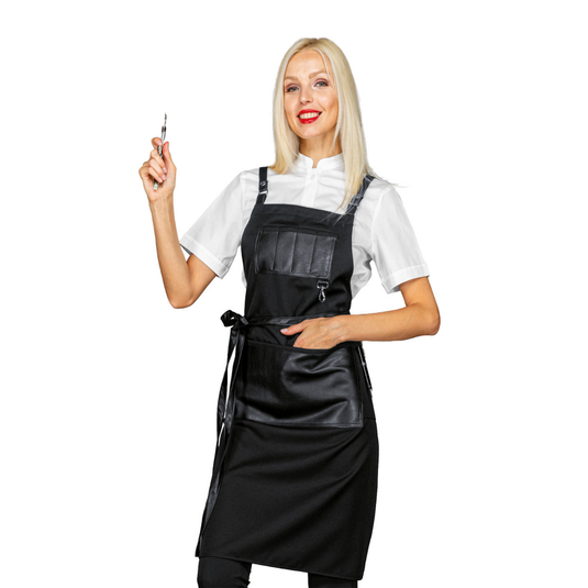 Grembiule con Pettorina Unisex con Bretelle e Pelle Isacco Bristol