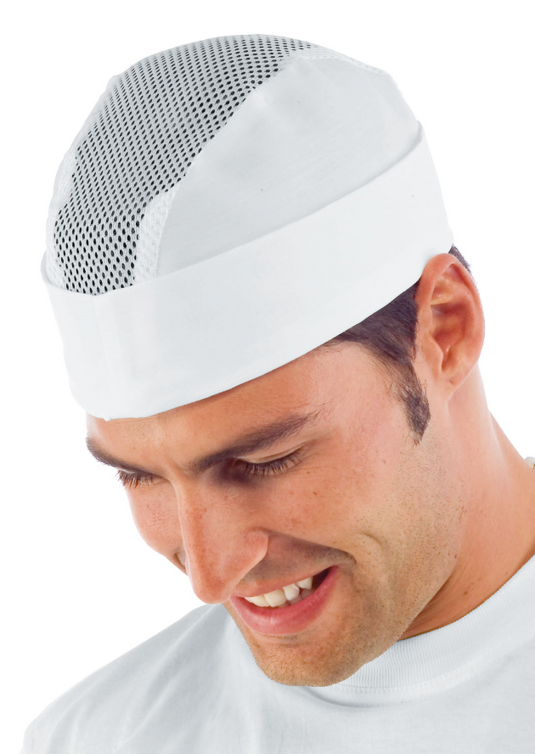Bustina Professionale Unisex Bianca Regolabile con Rete Isacco