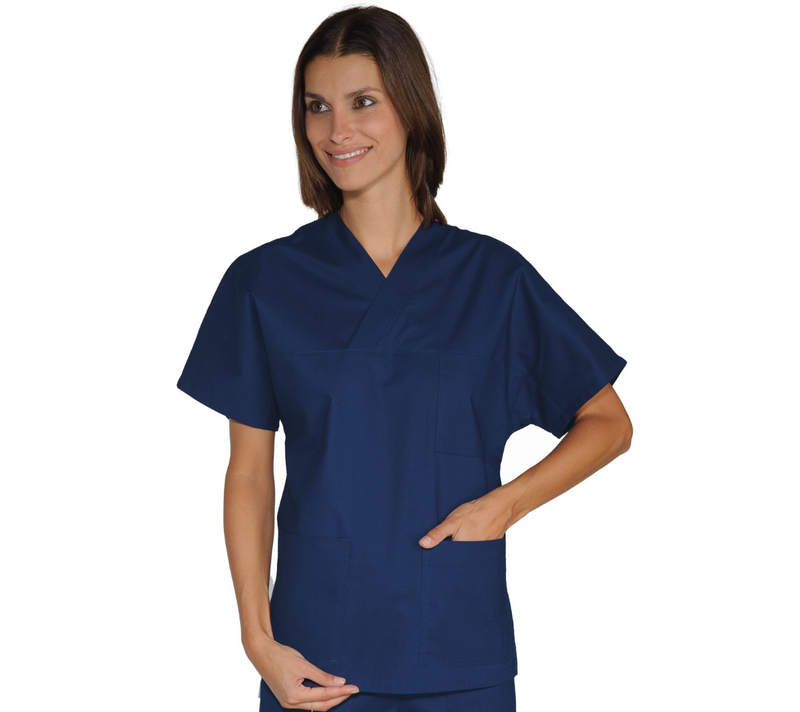 Carica immagine in Galleria Viewer, Casacca Unisex Collo a V Isacco in 100% Cotone Mezza Manica Uso Sanitario
