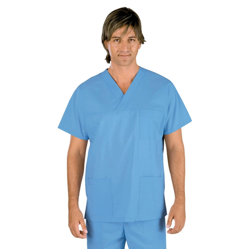 Carica immagine in Galleria Viewer, Casacca Unisex Collo a V Isacco in 100% Cotone Mezza Manica Uso Sanitario
