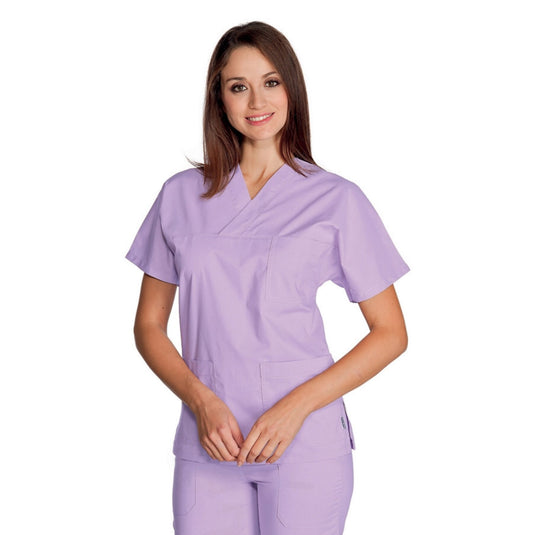 Casacca Unisex Collo a V Isacco in 100% Cotone Mezza Manica Uso Sanitario
