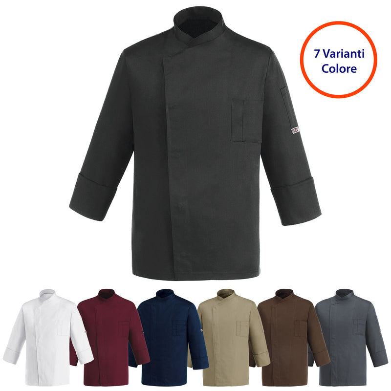 Carica immagine in Galleria Viewer, Giacca Cuoco Unisex con Bottoni a Pressione Egochef Cheap
