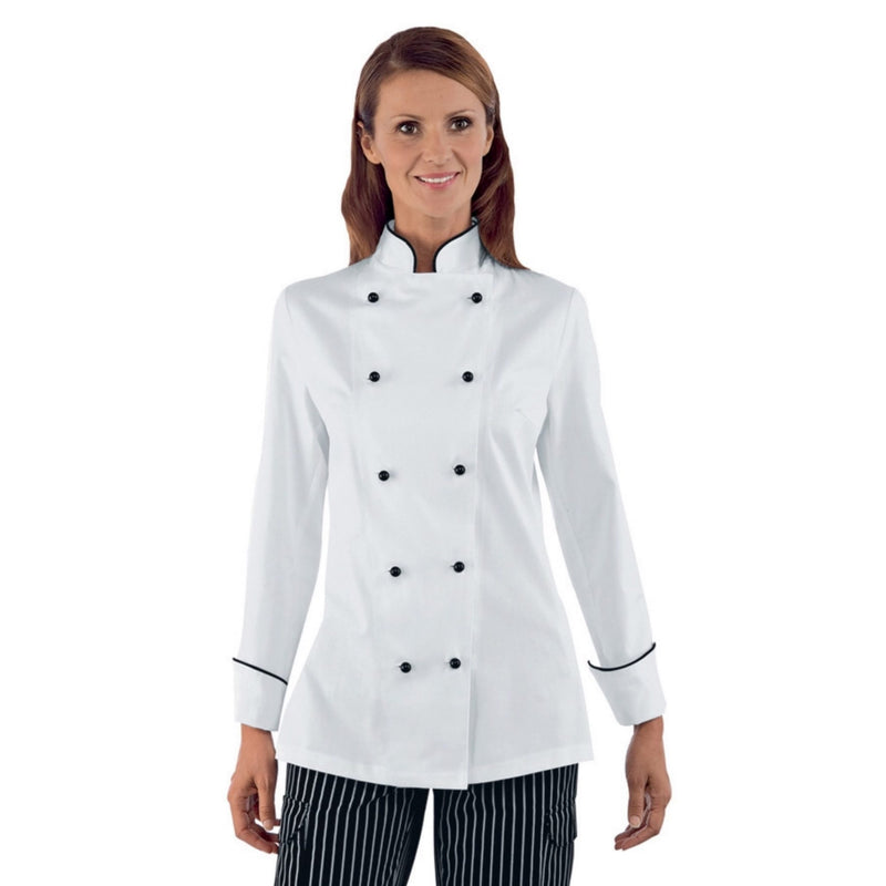 Carica immagine in Galleria Viewer, Giacca Chef Lady Donna Manica Lunga Bottoni Antipanico Isacco
