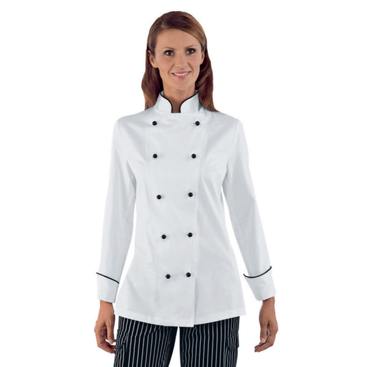 Giacca Chef Lady Donna Manica Lunga Bottoni Antipanico Isacco