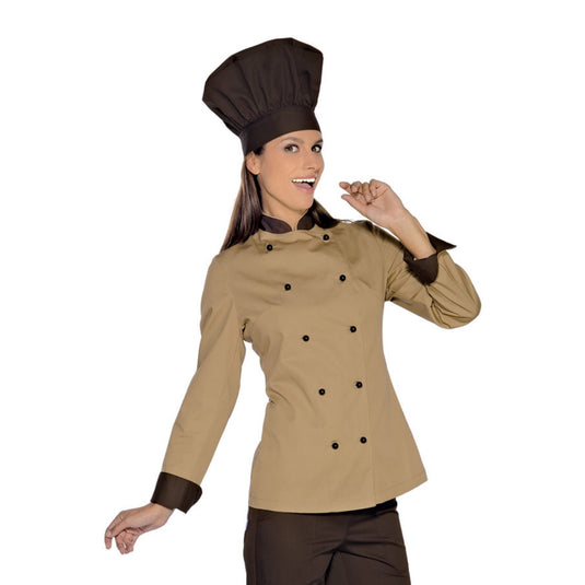 Giacca Chef Lady Donna Manica Lunga Bottoni Antipanico Isacco