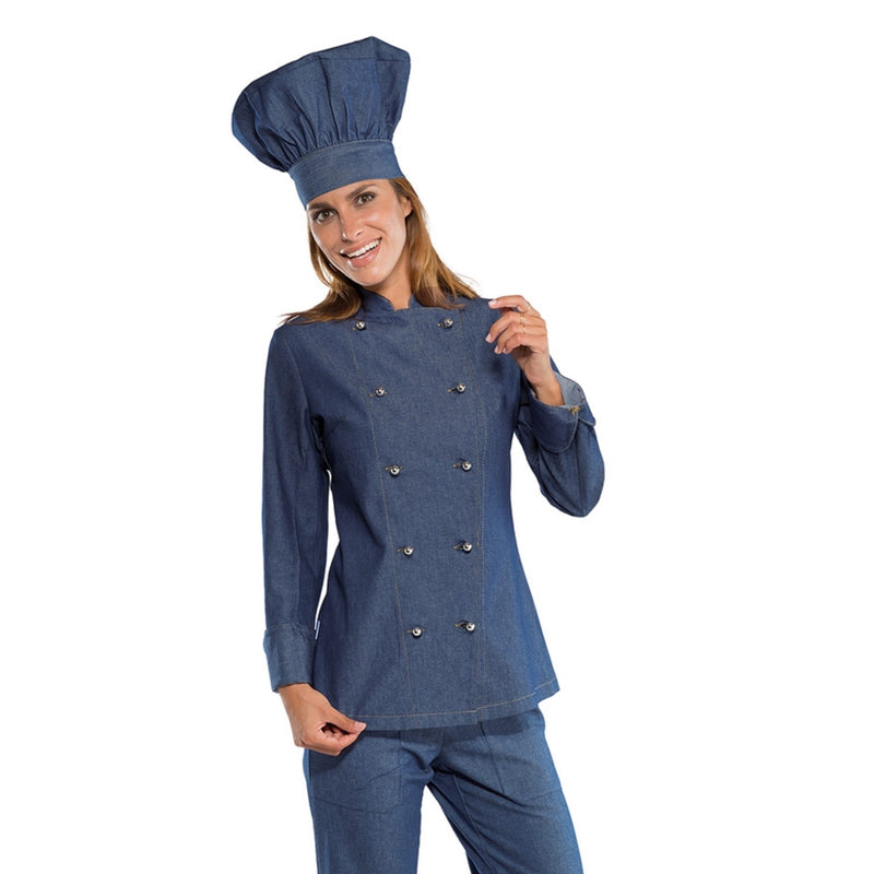 Carica immagine in Galleria Viewer, Giacca Chef Lady Donna Manica Lunga Bottoni Antipanico Isacco
