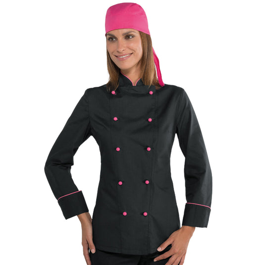Giacca Chef Lady Donna Manica Lunga Bottoni Antipanico Isacco