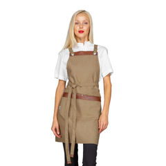 Grembiule con Pettorina Isacco Milford Unisex Personalizzato – Cotone/Poliestere, Bretelle in Pelle