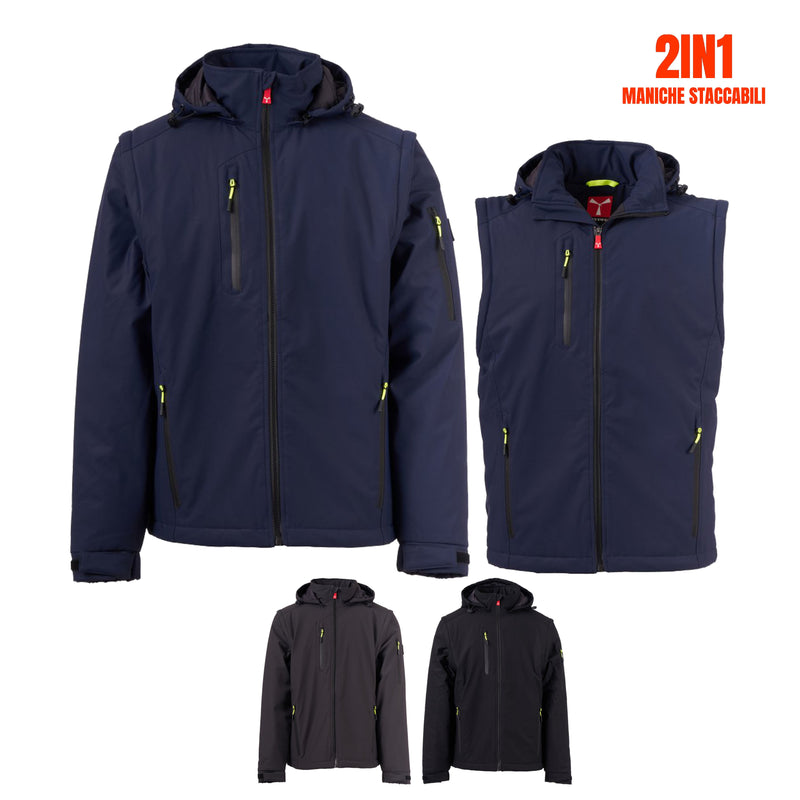 Carica immagine in Galleria Viewer, Giacca Softshell 2in1 Imbottita da Uomo Lavoro Payper Creek 2in1 Lite Pad Personalizzabile
