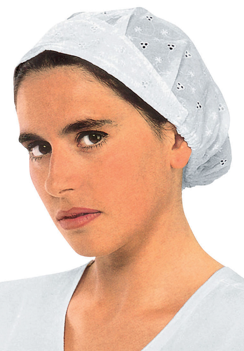Carica immagine in Galleria Viewer, Cuffia Cucina da Donna Isacco Bianca Senza Rete con Elastico
