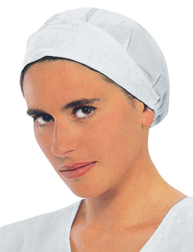 Carica immagine in Galleria Viewer, Cuffia Cucina da Donna Isacco Bianca Senza Rete con Elastico
