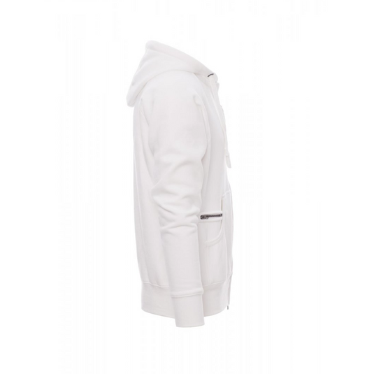 Felpa TAGLIA-L Zip Intera con Cappuccio Payper Dallas+ Bianco Outlet