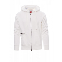 Felpa da Uomo TAGLIA-L con Cappuccio Zip Intera in Cotone Garzato Payper Dallas+ Bianco Outlet