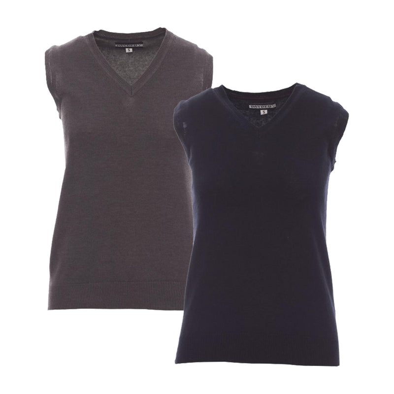 Carica immagine in Galleria Viewer, Maglione Smanicato Donna Scollo a V Cotone Lana Payper Desk Lady
