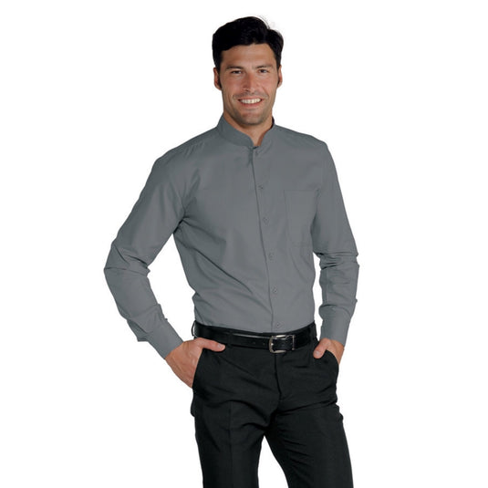 Camicia Unisex con Colletto Coreano Manica Lunga Isacco Dublino