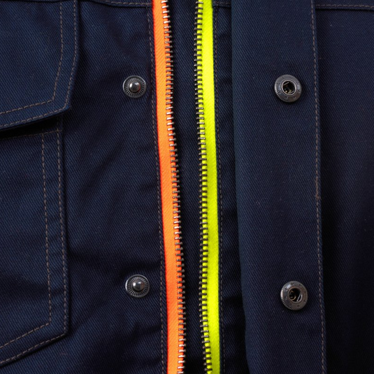 Giacca Antifiamma Antistatica Certificata Ideale per Saldatori non Imbottita con Porta Badge Removibile Payper Fence