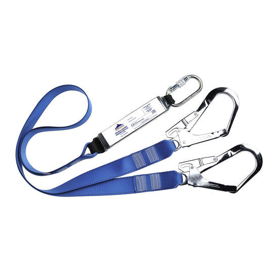 Cordino Anticaduta Doppio Portwest FP51 a Cinghia con Assorbitore 1,8m
