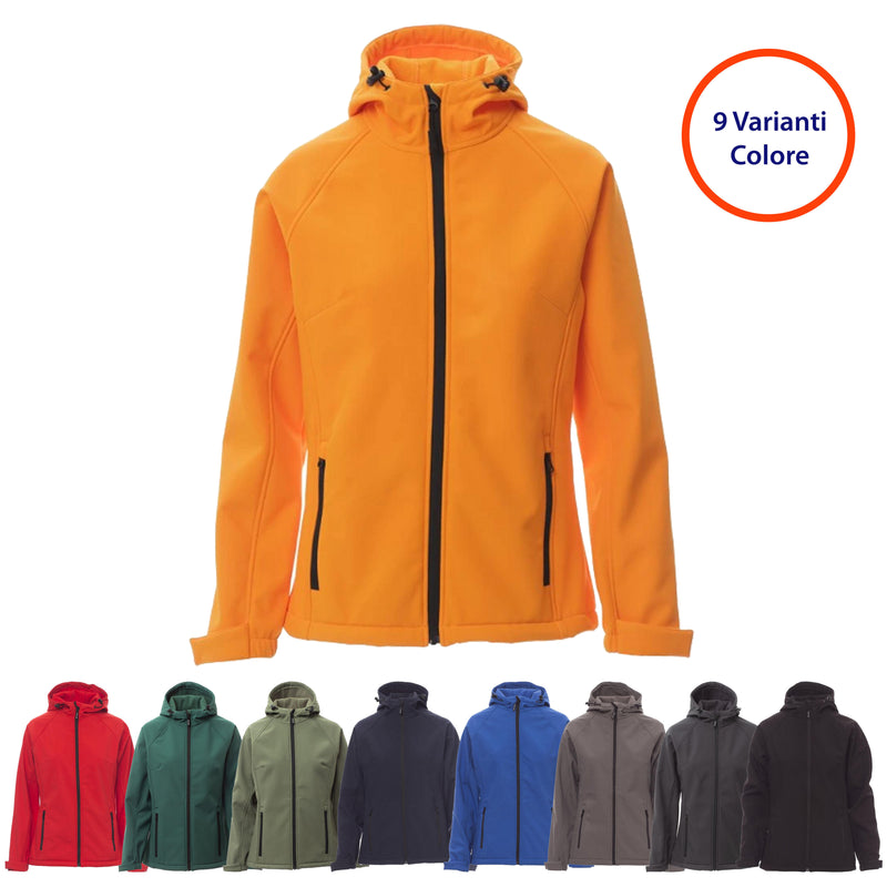 Carica immagine in Galleria Viewer, Giubbotto Soft Shell Donna Invernale Cappuccio Impermeabile Payper Gale Lady
