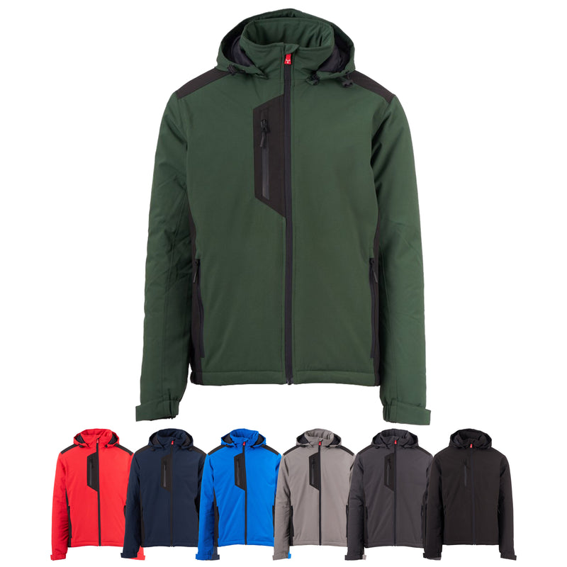 Carica immagine in Galleria Viewer, Giacca Softshell Bicolore Imbottita 140g Lavoro da Uomo Impermeabile Payper Galway Ultralite Pad 140 Personalizzabile
