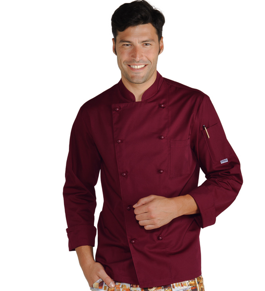Giacca Cuoco Classica Isacco Unisex Manica Lunga Bottoni Antipanico