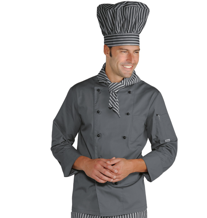 Carica immagine in Galleria Viewer, Giacca Cuoco Classica Isacco Unisex Manica Lunga Bottoni Antipanico
