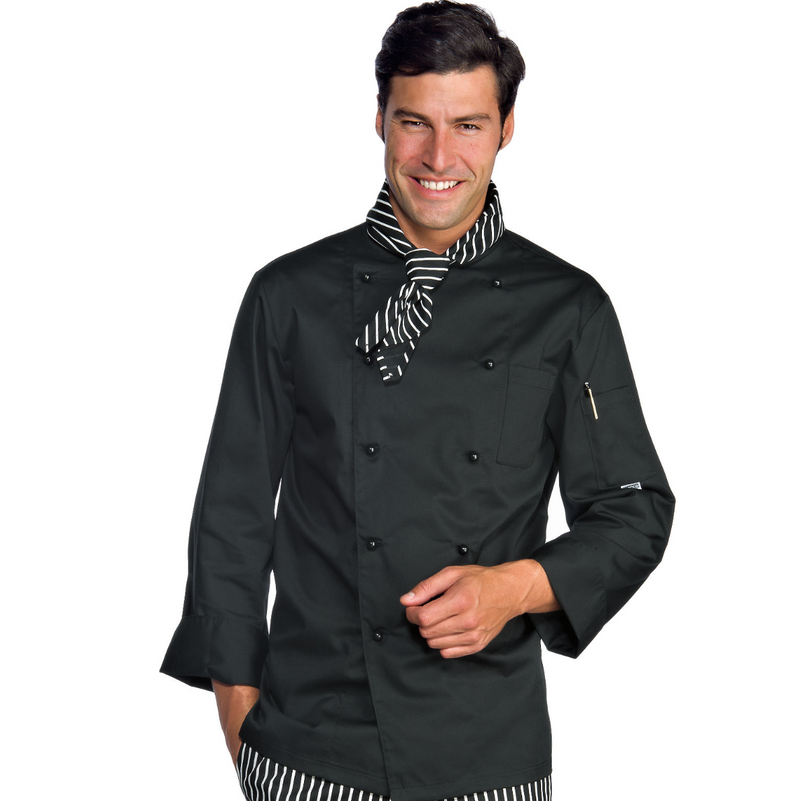 Carica immagine in Galleria Viewer, Giacca Cuoco Classica Isacco Unisex Manica Lunga Bottoni Antipanico
