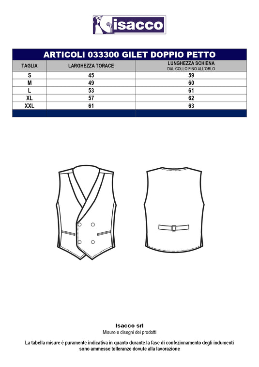 Gilet Doppiopetto Unisex Chiusura Gemello Isacco Elegante da Sala