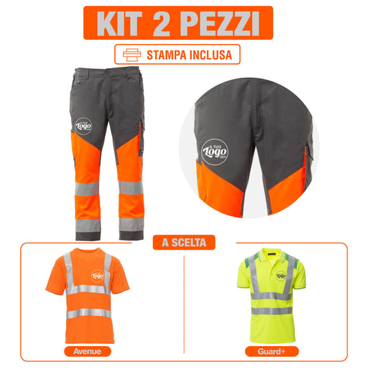 Kit Payper Hi-Vis Working Summer 2 Pezzi - Pantalone e T-Shirt o Polo Alta Visibilità a Scelta