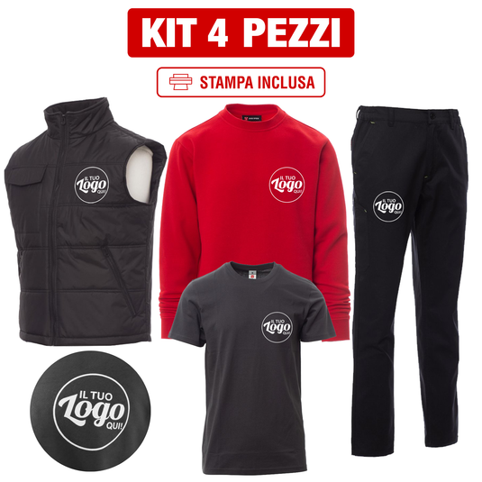 Kit Payper Essential 4 Pezzi Personalizzato – Gilet Star, T-Shirt Print, Felpa New Orleans e Pantalone Engine