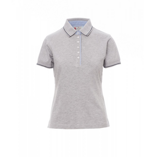 Polo Donna TAGLIA-M Donna Sfiancata Fashion Oxford Payper Leeds Grigio Melange/Blu Navy Outlet