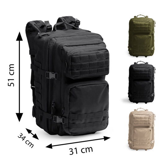 Zaino Tattico Militare Multitasche 45 Litri con Tasca Antifurto STAMINA MALONY MO1521