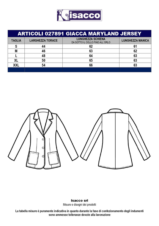 Giacca Donna Jersey Milano Elegante Isacco Maryland Sala e Reception
