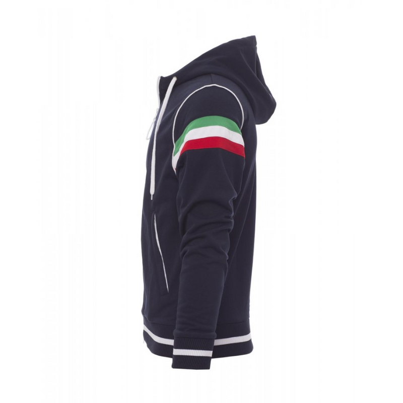 Carica immagine in Galleria Viewer, Felpa TAGLIA-S Dry-Tech con Cappuccio Tricolore Payper Nevada Blu Navy Outlet
