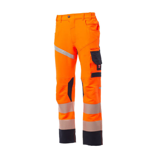 Pantalone da lavoro TAGLIA-50 Alta Visibilità 4 Way Stretch Payper NEXT 4W HI-VI Arancione Fluo/Blu Navy Outlet