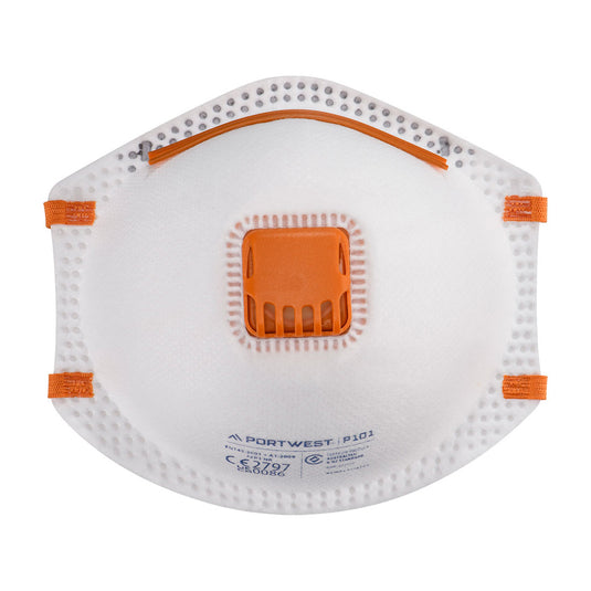 10 Pezzi Mascherina FFP1 Preformata a Tazza con Valvola Portwest P101
