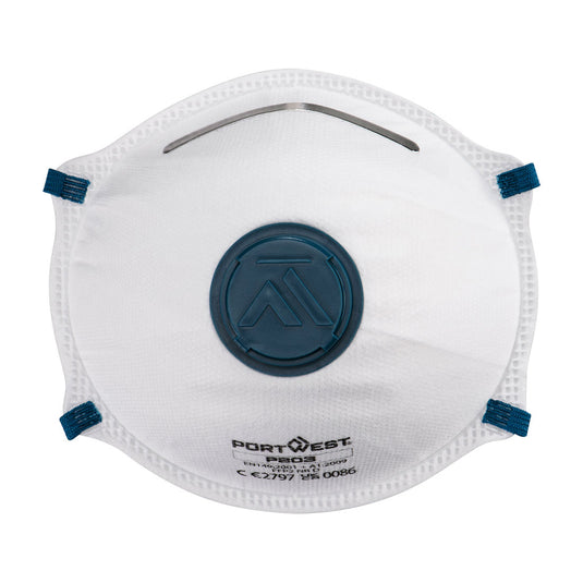 10 Pezzi Mascherina FFP2 Preformata a Tazza con Valvola Portwest P203