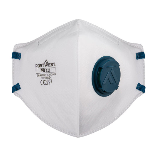 3 Pezzi Mascherina FFP2 Pieghevole Verticale con Valvola Portwest P210