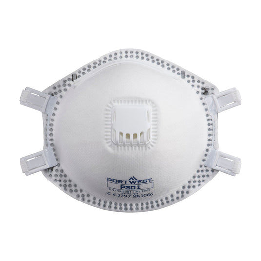 10 Pezzi Mascherina FFP3 Preformata a Tazza con Valvola Portwest P301