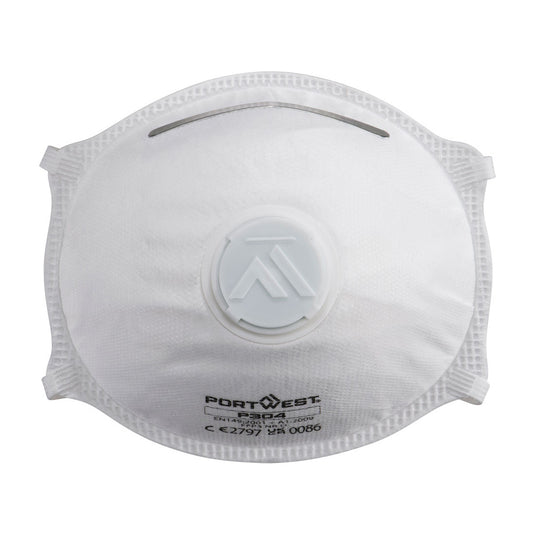 10 Pezzi Mascherina FFP3 Preformata Light Cup con Valvola Portwest P304