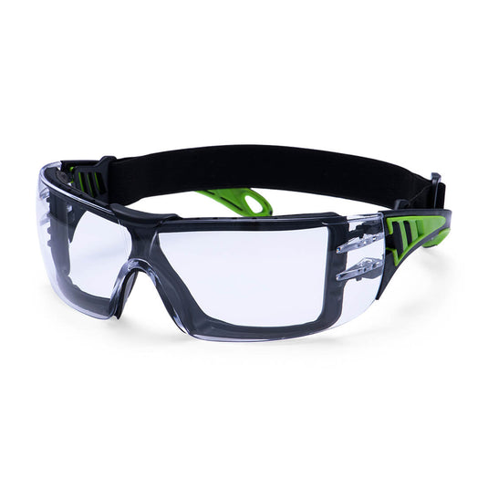 Occhiali Protettivi Panoramici Antifog Antigraffio con Schiuma ed Elastico Portwest PS11 Tech Look Plus