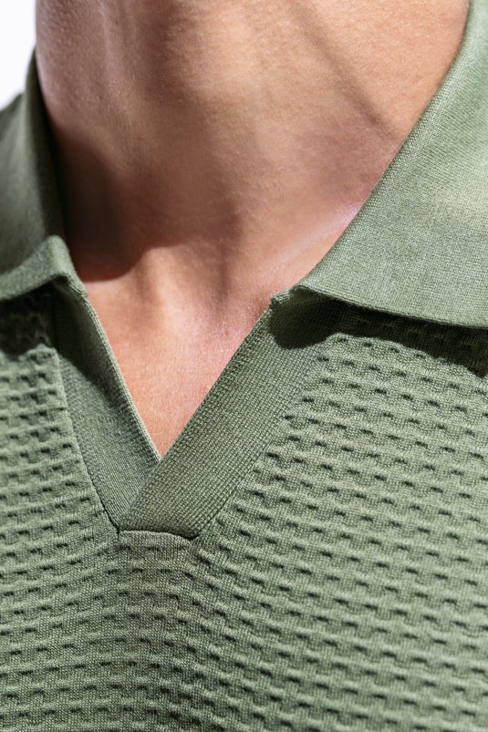 Polo in Maglia Jacquard con Scollo a V Payper Resort