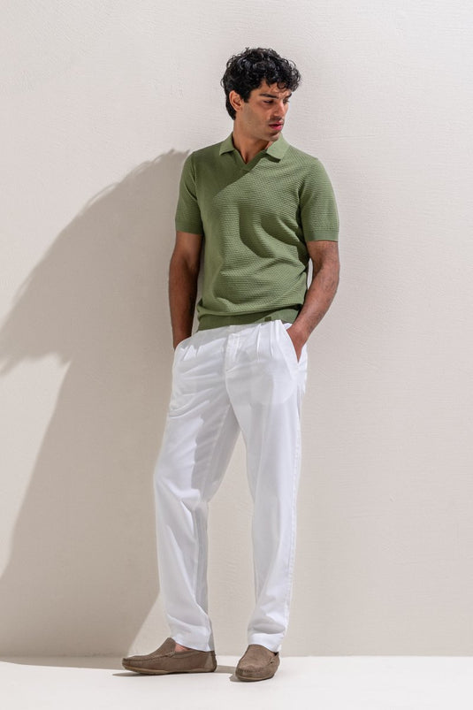 Polo in Maglia Jacquard con Scollo a V Payper Resort