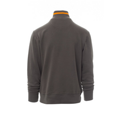 Felpa da Uomo TAGLIA-L Mezza Zip a Contrasto in Cotone Garzato 300 gr Payper Rio Smoke/Arancione Outlet