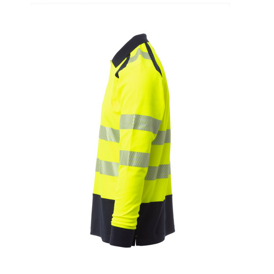 Polo TAGLIA-M Alta Visibilità Manica Lunga Payper Road Winter Giallo Fluo/Blu Navy Outlet