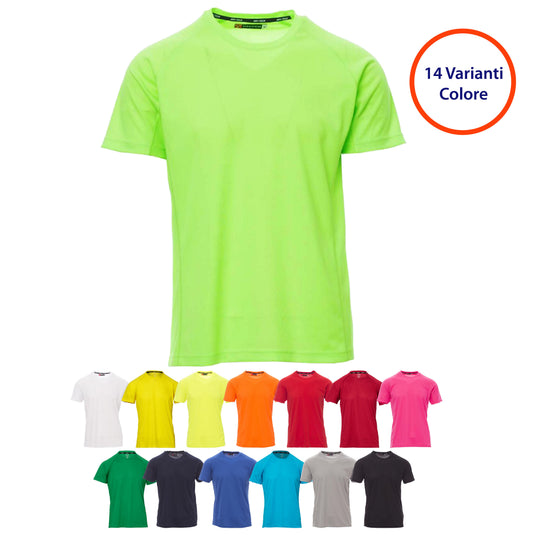 T-Shirt da Uomo Manica Corta Sportiva Tecnica Traspirante Payper Runner
