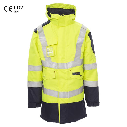 Parka Alta Visibilità Multipro Bicolore con Cappuccio Invernale Payper Shield