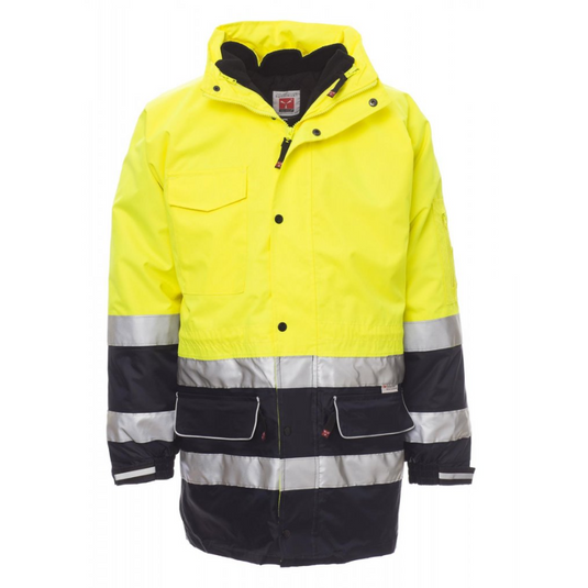 Parka Alta Visibilità Multipro Bicolore con Cappuccio Invernale Payper Shield